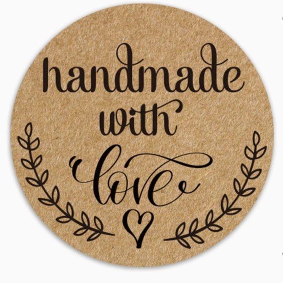 150 HANDMADE WITH LOVE Stickers 1.4" - Picture 1 of 7